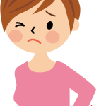 腰痛の女性のイラスト