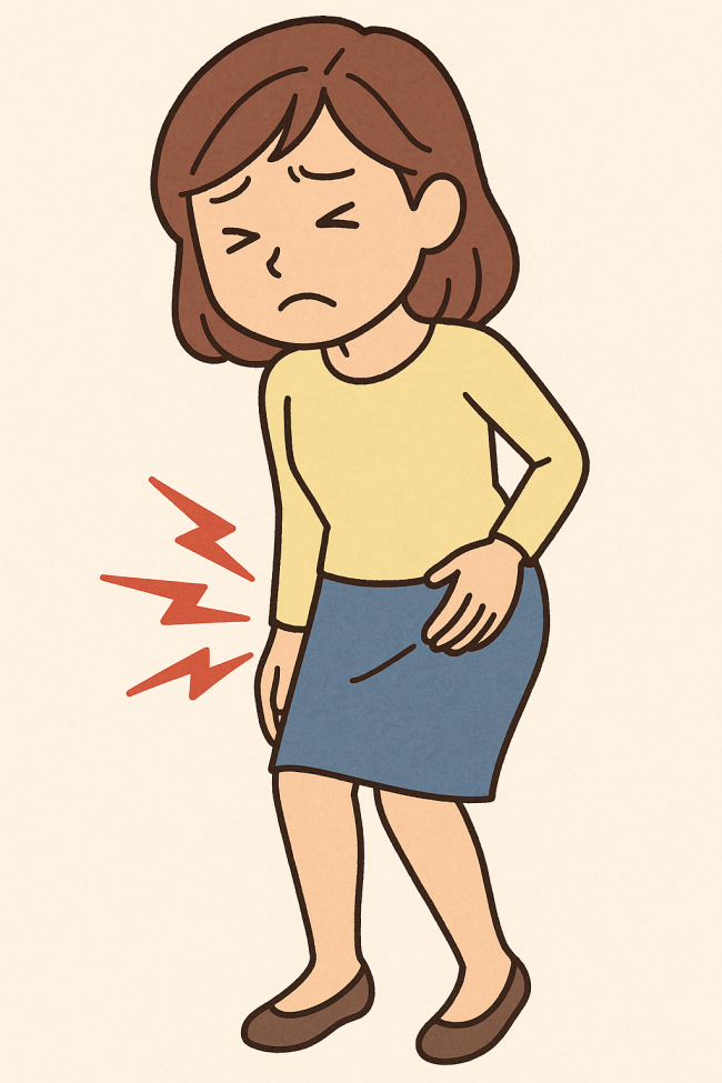 脚の付け根が痛い女性