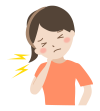 首痛の女性のイラスト