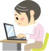 パソコンをしている女性のイラスト