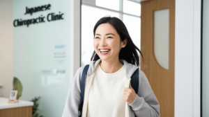 患者さんが笑顔で帰る写真