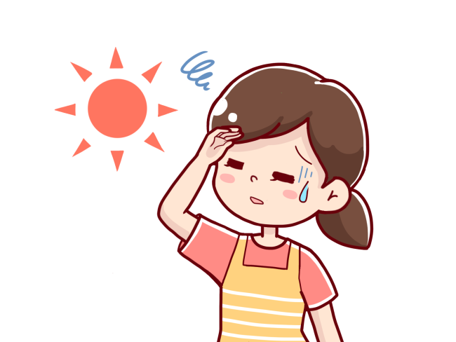 熱中症の女性イラスト
