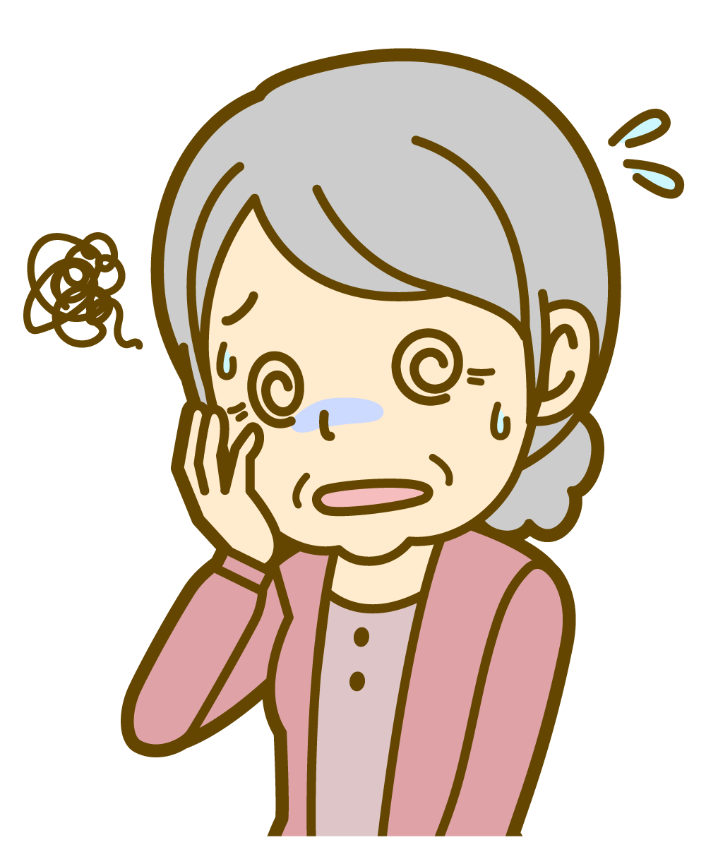熱中症になっている高齢者のイラスト