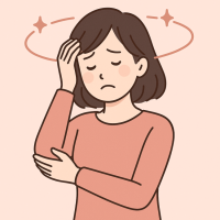 めまいのある女性