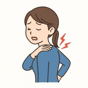 肩こりの女性イラスト